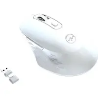 Mobility Lab Kabellose Maus – – Omega – Bluetooth- und 2,4-GHz-Empfänger – Weiß – Leise Klicks – Einstellbare Präzision