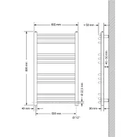 LuxeBath Elektro-Badheizkörper Sahara 600x800 Weiß | gebogen, 600W, Thermostat