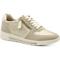 Jana Softline Weite H sportlicher Schnürer Beige