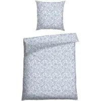 Schiesser Bettwäscheset Flower | 2-teilig | Floral | Renforcé | 100 % Baumwolle | | Reißverschluss | 135x200cm + 80x80cm | Hellblau