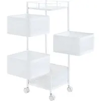 En.casa Rollwagen 'Sunndal' Servierwagen mit 4 Ebenen 79,5x27x27cm Weiß