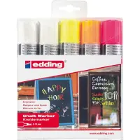 Edding Kreidemarker 4090 4-15mm, 2 x weiß, 1xneongelb, 1xneonorange, 1xneonpink