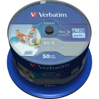 Verbatim Data Life Bd-r Blu-ray 25gb Bedruckbar 6x Geschwindigkeit 50 Einheiten