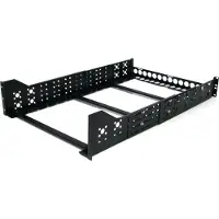 StarTech.com .com 3HE Universal Server Rackschienen - Feste Montageschienen - 19" Rackschienen mit einstellbarer Tiefe, Regal-Schiene, Stahl, Schwarz, 3,9 kg