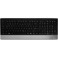 MediaRange MROS105, Kabellos, RF Wireless, Mechanischer Switch, QWERTZ, Schwarz, Silber, Maus enthalten