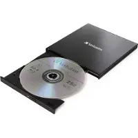 Verbatim Blu-ray Recorder, USB 3.1, A-C, 6x/8x/24x, Slimline Portable, schwarz, BDXL, 4K UHD, M-DISC, Software, Retail