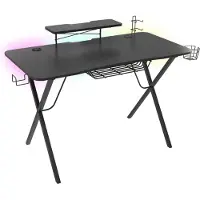 Genesis Holm 300 RGB, Gerade, Rechteckige Form, MDF-Platten, Stahl, Gaming, Schwarz