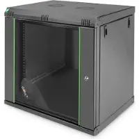 Digitus DN1912UECN, Wandmontiertes Regal, 12U, Sperrschloss, Schwarz