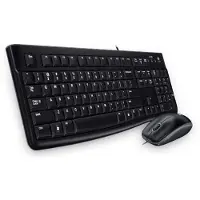 Logitech Desktop MK120, Volle Größe (100%), Kabelgebunden, USB, Schwarz, Maus enthalten