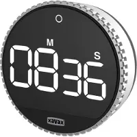 Xavax Hama Rotation Digitaler Küchentimer Schwarz, Silber