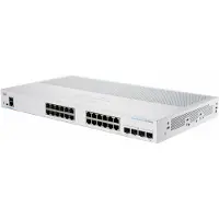 Cisco CBS350-24T-4G managed Layer3 Switch: - 24x10/100/1000 Base-T (RJ45) + 4xGE SFP Uplink Ports, - Switching Capacity:56Gbps, incl. rack-&wallmount Kit, - kein stacking, kein PoE,