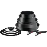 Tefal Ingenio Unlimited Ingenio Ultimate 10-teiliges Set L76491, Gemischtes Set, Schwarz, Aluminium, Titan, Schwarz, Glas