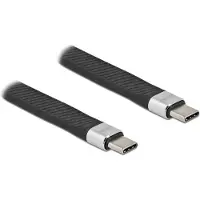 DeLOCK USB 2.0 FPC Flachbandkabel USB Type-C zu USB Type-C 13 cm PD 5 A E-Marker, 0,13 m, USB C, USB C, USB 2.0, 0,48 Gbit/s, Schwarz