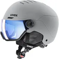 Uvex Wanted Visor, Skihelm mit Visir, grau