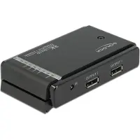 DeLOCK DisplayPort 1.4 Switch 2 x 2 DisplayPort in zu 1 x 2 DisplayPort out 8K, DisplayPort, Metall, Schwarz, 7680 x 4320, 1 m, 100 - 240 V
