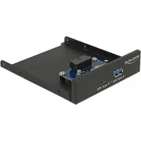 DeLOCK 63962, 8,89 cm (3.5"), I/O ports panel, Schwarz, Metall, 5 Gbit/s, 102 mm