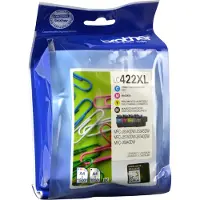 Brother LC422XLVAL, Schwarz, Cyan, Magenta, Gelb, 4 Stück(e), 3000 Seiten, 1500 Seiten, Multipack