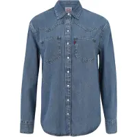Levi's Jeansbluse "TEODORA WESTERN SHIRT", Damen, Gr. M (38), blau (going steady 7), Web, Obermaterial: 60% Lyocell, 40% Baumwolle, hüftbedeckend, Blusen Jeansbluse, mit Druckknöpfen