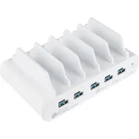 GOOD CONNECTIONS USB-Desktop-Schnellladestation , 10er-Port mit 5 x USB-C + 5 x USB-A, Leistung 110 W, weiß
