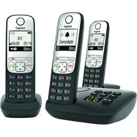 Gigaset A690A Trio, Analoges/DECT-Telefon, Kabelloses Mobilteil, Freisprecheinrichtung, 100 Eintragungen, Anrufer-Identifikation, Schwarz