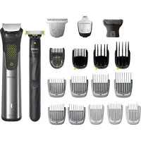 Philips All-in-One Trimmer MG9553/15 Serie 9000, Schwarz, Metallisch, 0,2 mm, 2 cm, 0,2 mm, Bart, Ohr, Gesicht, Schnurrbart, Nase, Akku