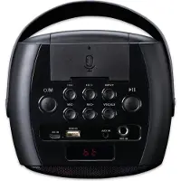 Lenco BTC-060BK - Karaoke-Set mit Bluetooth, wiederaufladbarem Akku, drahtlosem Karaoke-Mikrofon und Disco-LED-Beleuchtung
