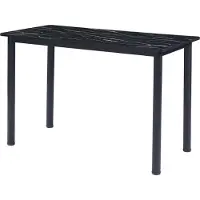 En.casa Esstisch ’Tammela’ für 4 Personen 120 x 60 cm Stahlbeine Marmor-Optik, schwarz