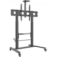 Techly ICA-TR230, Multimedia-Wagen, Schwarz, Flachbildschirm, 120 kg, 132,1 cm (52"), 2,79 m (110")