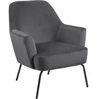 AC Design Melissa, Loungesessel, Stoff, Grau, Stahl, Schwarz, 750 mm