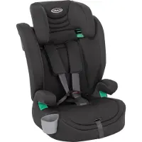 Graco Eldura R129 Kindersitz, Autositz vorwärtsgerichtet ab 15 Monaten bis ca. 12 Jahre (76-150 cm), 5-Punkt-Gurtsystem, Installation mit Fahrzeuggurt, schwarz, Midnight