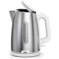 Braun WK 1500, 1,7 l, 2200 W, Edelstahl, Weiß, Wasserstandsanzeige, Überhitzungsschutz