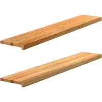 vidaXL Fensterbänke 2 Stk. Hellbraun 140x25x2 cm Massivholz Eiche