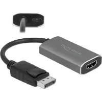 DeLOCK Aktiver DisplayPort 1.4 zu HDMI Adapter 8K mit HDR Funktion, 0,2 m, DisplayPort, HDMI Typ A (Standard), Männlich, Weiblich, Gerade