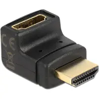 DeLOCK HDMI Stecker > HDMI Buchse 90° oben, HDMI 1.3, HDMI 1.3, Schwarz