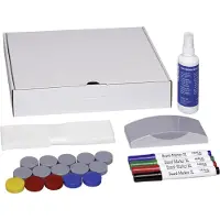 MAUL Whiteboard-tilbehørssæt Karton inkl. fire boardmarkers, tavlevisker, rengøringsmiddel, 15 magneter (cirka 32 mm)