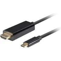 Lanberg CA-CMHD-10CU-0010-BK, 1 m, USB Typ-C, HDMI, Männlich, Männlich, Gerade