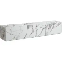FineBuy Lowboard Hängend Marmor-Optik Weiß 160x30x30 cm TV-Schrank Fernsehtisch mit Klapptüren Modern Fernsehschrank Wand TV-Kommode Fernsehkommode