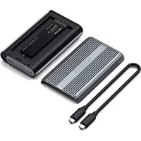 Satechi USB4 NVMe SSD Pro, SSD-Gehäuse, M.2, 40 Gbit/s, USB Anschluss, Grau, Transparent