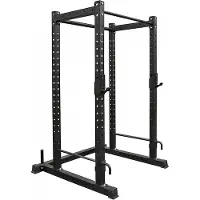 Fitcom Massives Power Rack Pro Full Rack mit Klimmzugstange, J-Hooks, Safety Bars, 26 mm Lochdurchmesser, für kommerziellen Einsatz