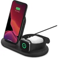 Belkin Boost Charge, Drinnen, USB, Kabelloses Aufladen, Schwarz