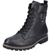 Remonte Winterboots , Damen, Gr. 38, Schurwolle, schwarz, Leder, Schuhe Winterboots, Blockabsatz, Schnürboots, Outdoorschuh mit Zierschnalle, Topseller