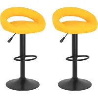 vidaXL Barhocker 2 Stk. Senfgelb Samt