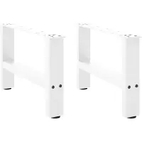 vidaXL Couchtischbeine Weiß 2 Stk. 50x(30-31) cm Stahl