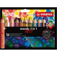 Stabilo Buntstifte - Woody 3-in-1 Arty - 12 st. - Mehrfarbig - - One Size - Buntstiftsets