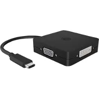 Icy Box IB-DK1104-C, 4-in-1 Type-C zu HDMI oder DisplayPort oder VGA oder DVI Grafikadapter, 3840 x 2160 Pixel