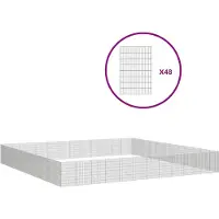 vidaXL Freilaufgehege 48-teilig 54x80 cm Verzinktes Eisen