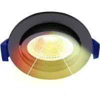 EcoDim ECO-DIM 10082 - LED Einbaustrahler, dimmbar, 5 W, 520 lm, CCT, rund, schwarz