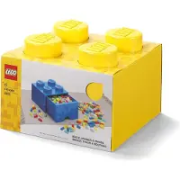 LEGO Stein mit 4 Noppen und Schubfach in Gelb