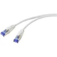 Renkforce RF-5266148 RJ45 Patchkabel CAT 6a S/FTP 20.00 m Grau Slimline, Flexibel, mit Rastnasenschutz, Flammwidrig 1 S