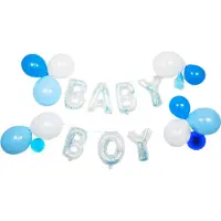 Riethmüller Deko-Set Ballon-Girlande Baby Boy Latex / Papier /